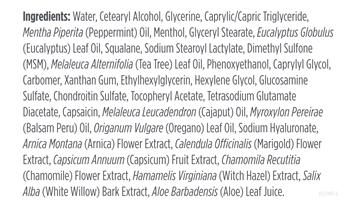 ArthroSoothe Cream 3 oz label ingredients