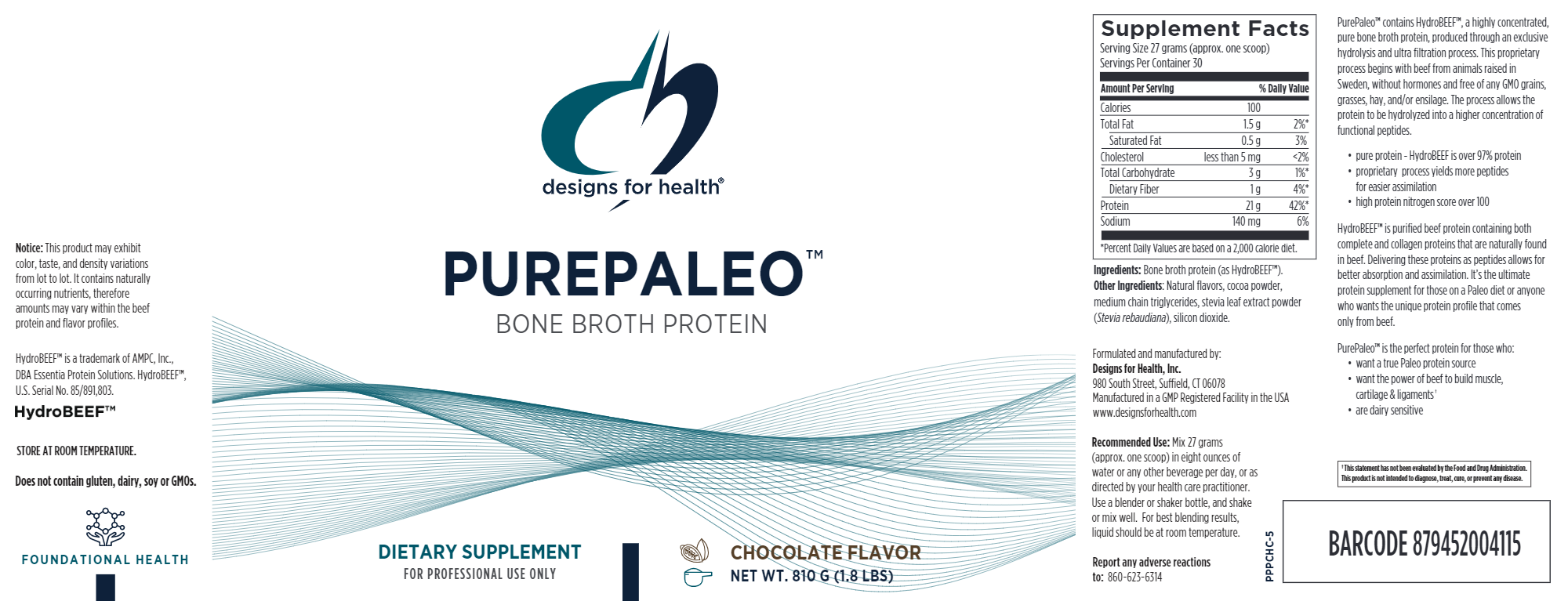 PurePaleo™ contains HydroBEEF™, a highly concentrated, pure bone broth protein