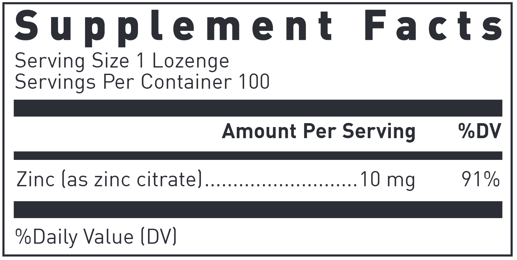 Zinc Lozenges 100 loz ingredients