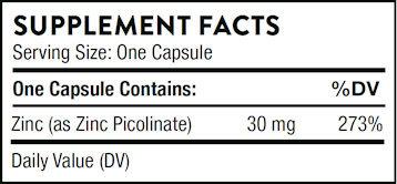 Zinc Picolinate 30 mg 60 caps ingredients