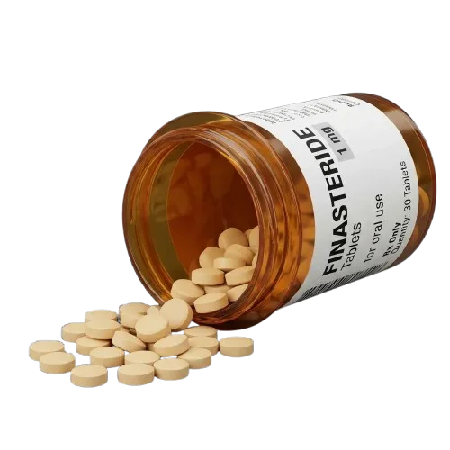 Hair Loss 19 Finasteride 1mg — open prescription bottle for hair loss